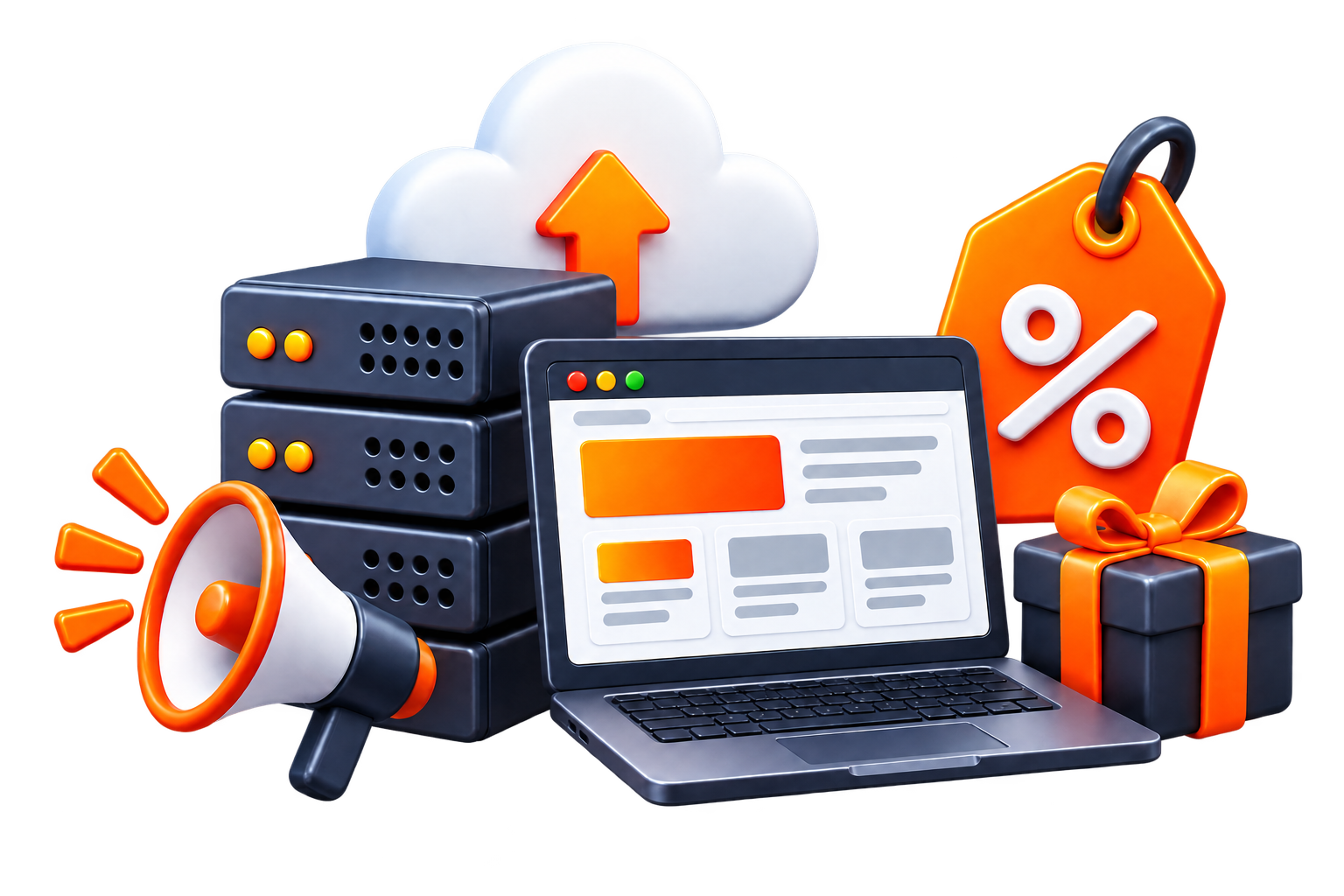 Website package and digital project illustration