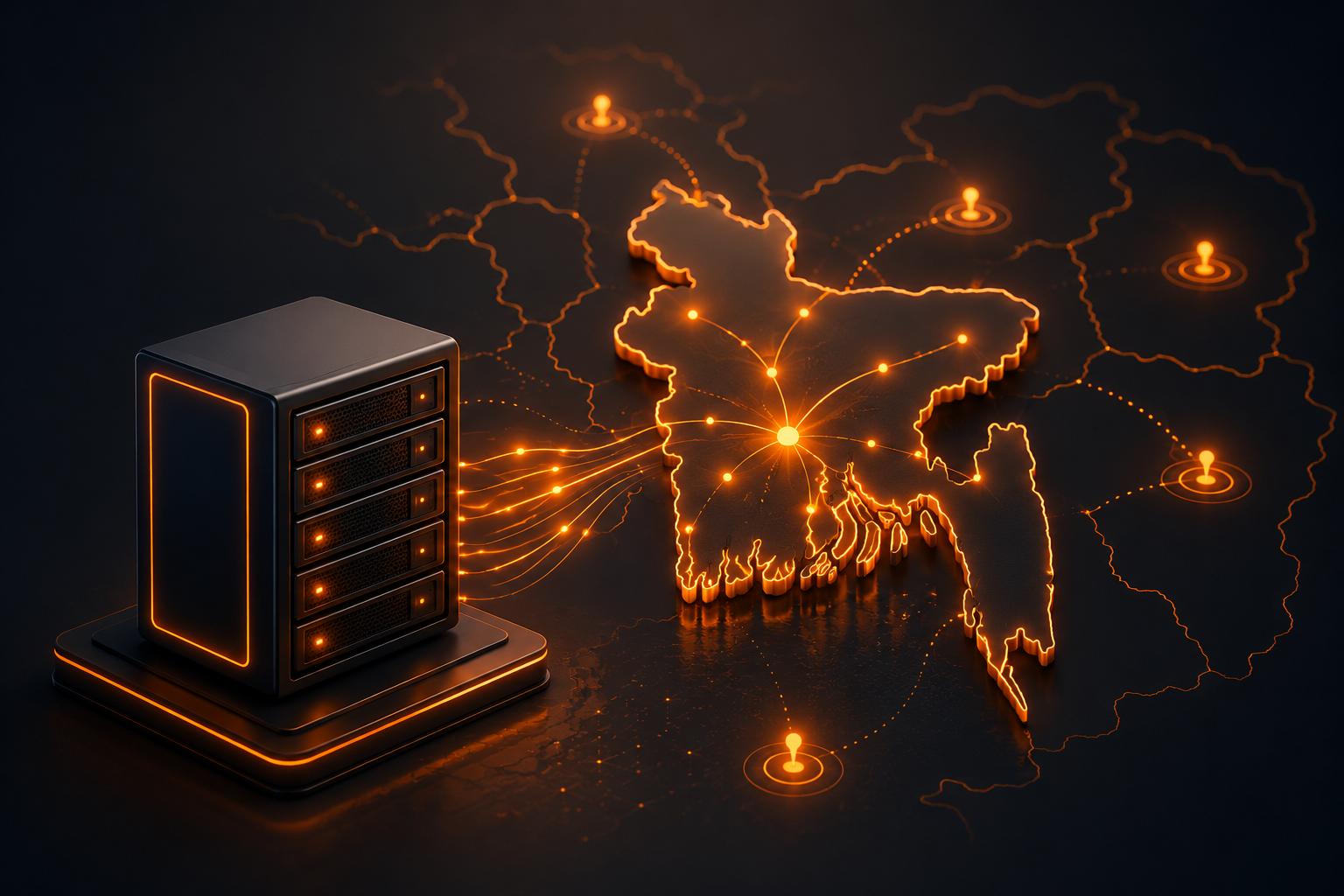 BDIX hosting network across Bangladesh illustration